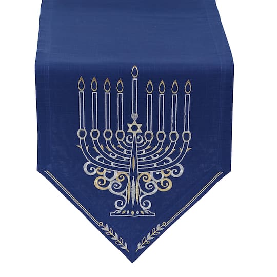 DII&#xAE; 68&#x22; Menorah Embroidered Table Runner